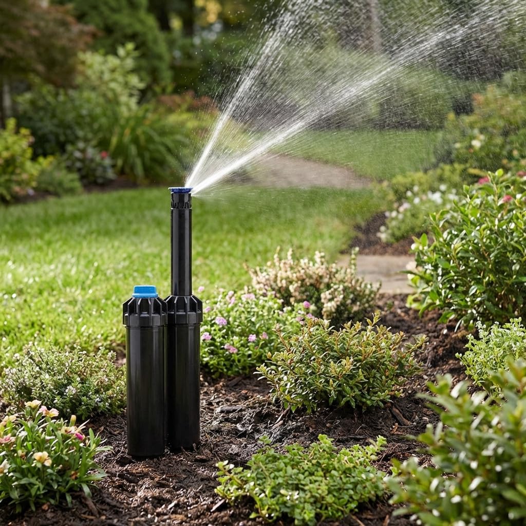 Suinga Confezione da 10 diffusori emergenti NP da 10 cm con ugello KVF-8 K-Rain | Portata 2,4 metri | Regolabile da 0° a 360° | Irrigazione accurata e basso consumo di acqua | Piccoli giardini