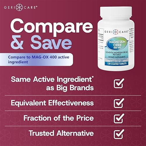 Miniatura 2 de Geri-Care Pharmaceuticals 634-12 tabletas de óxido de magnesio 400mg 120 TBbotella