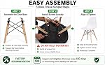 Inspirer Dining Table Set New 17 inch SeatDepth Eiffel Chair with Modern Side Table Natural Wood Legs Dining Room Set Lounge Set (4 X Chair & 1 X Table)