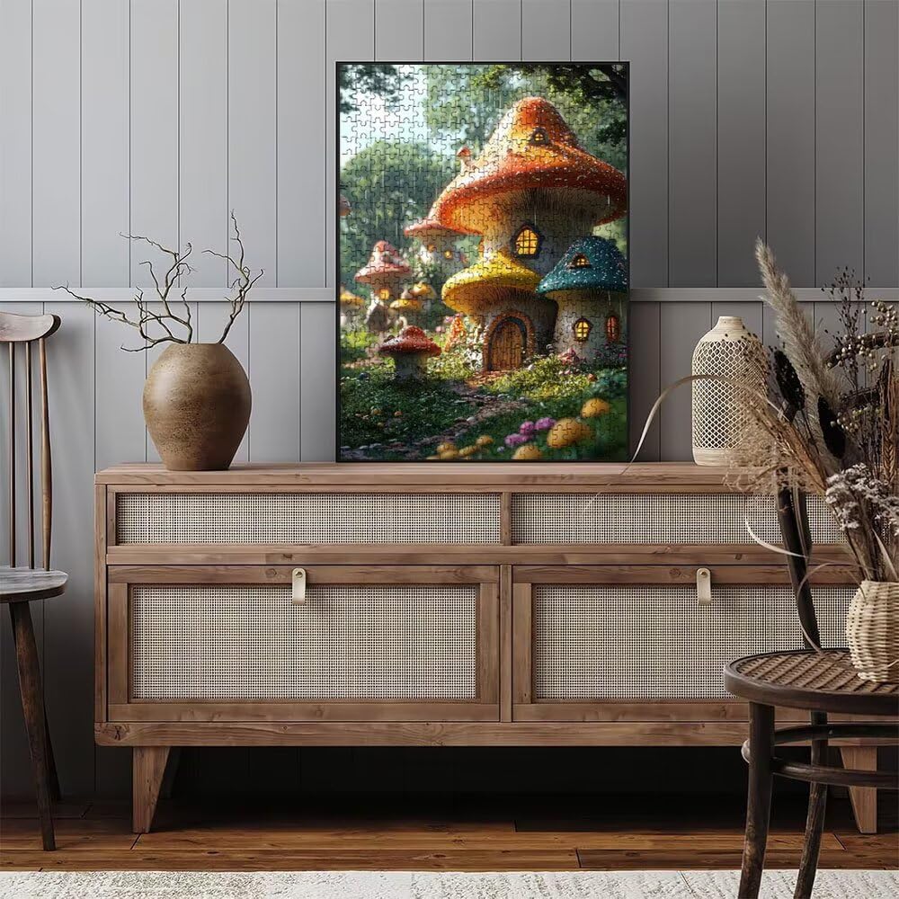 Puzzle 6000 elementów, kolorowe grzyby dom puzzle dla dorosłych, klasyczne puzzle, niemożliwe wyzwanie, gra zręcznościowa dla całej rodziny, gra edukacyjna puzzle, dekoracja domu DX0YL4712