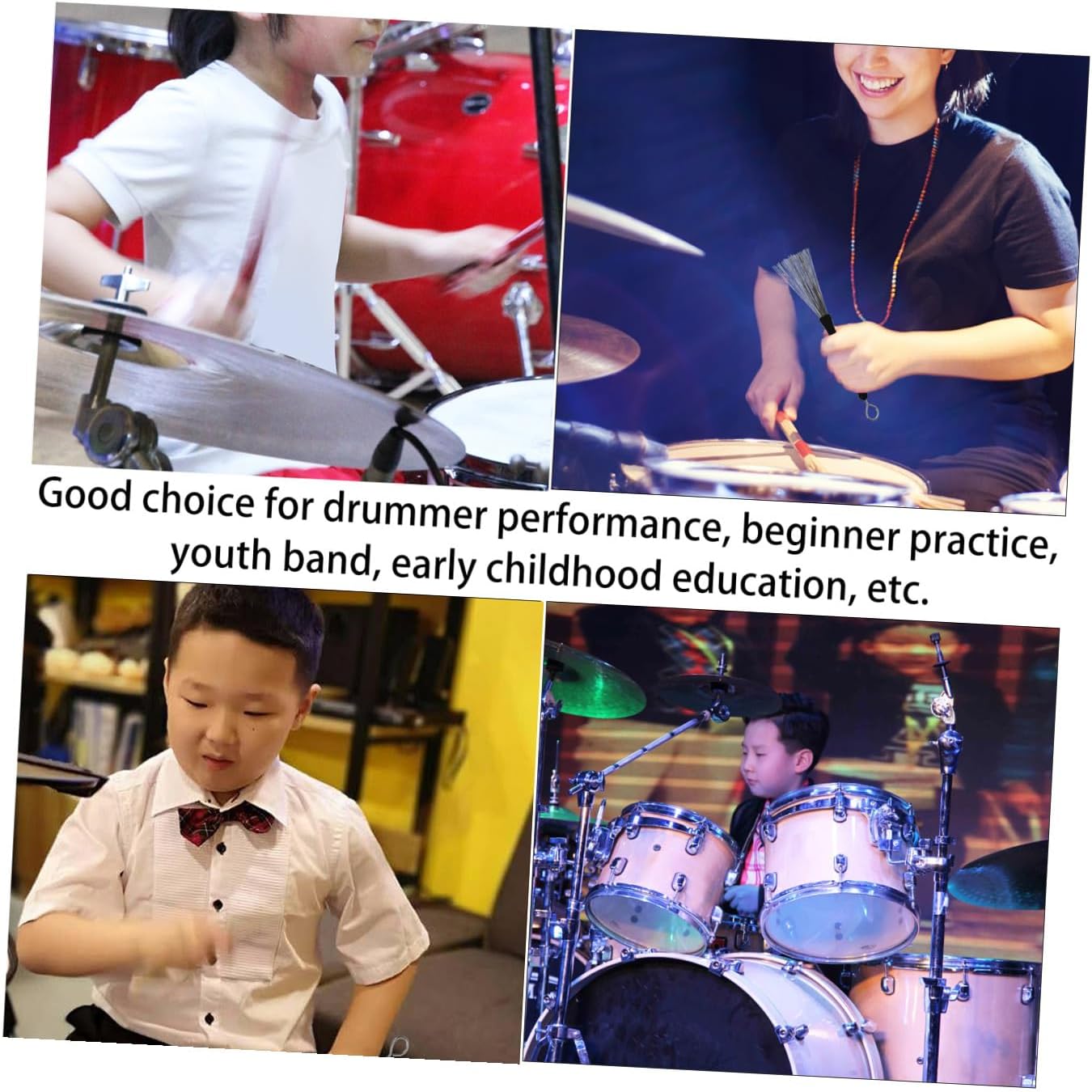Toddmomy Stainless Steel Wire Drum Brush for Snare and Jazz Drums Portable Lightweight with Carrying Bag for Percussion Enthusiasts