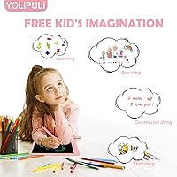 Vista 4 de Tableta de escritura LCD, tablero de dibujos tablero de dibujo colorido de 8.5 pulgadas, juguete educativo preescolar, tableta de escritura