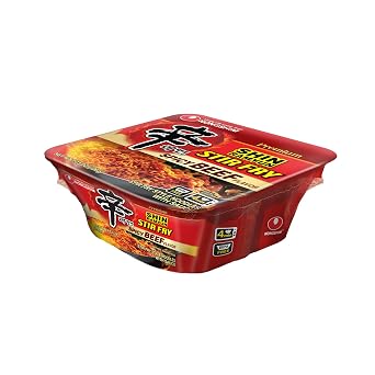 Nongshim Ramen Noodles, Gourmet Instant Ramen Bowl, Premium Microwavable Noodle, Stir-Fry Square, 3.73 Ounce Pack of 6
