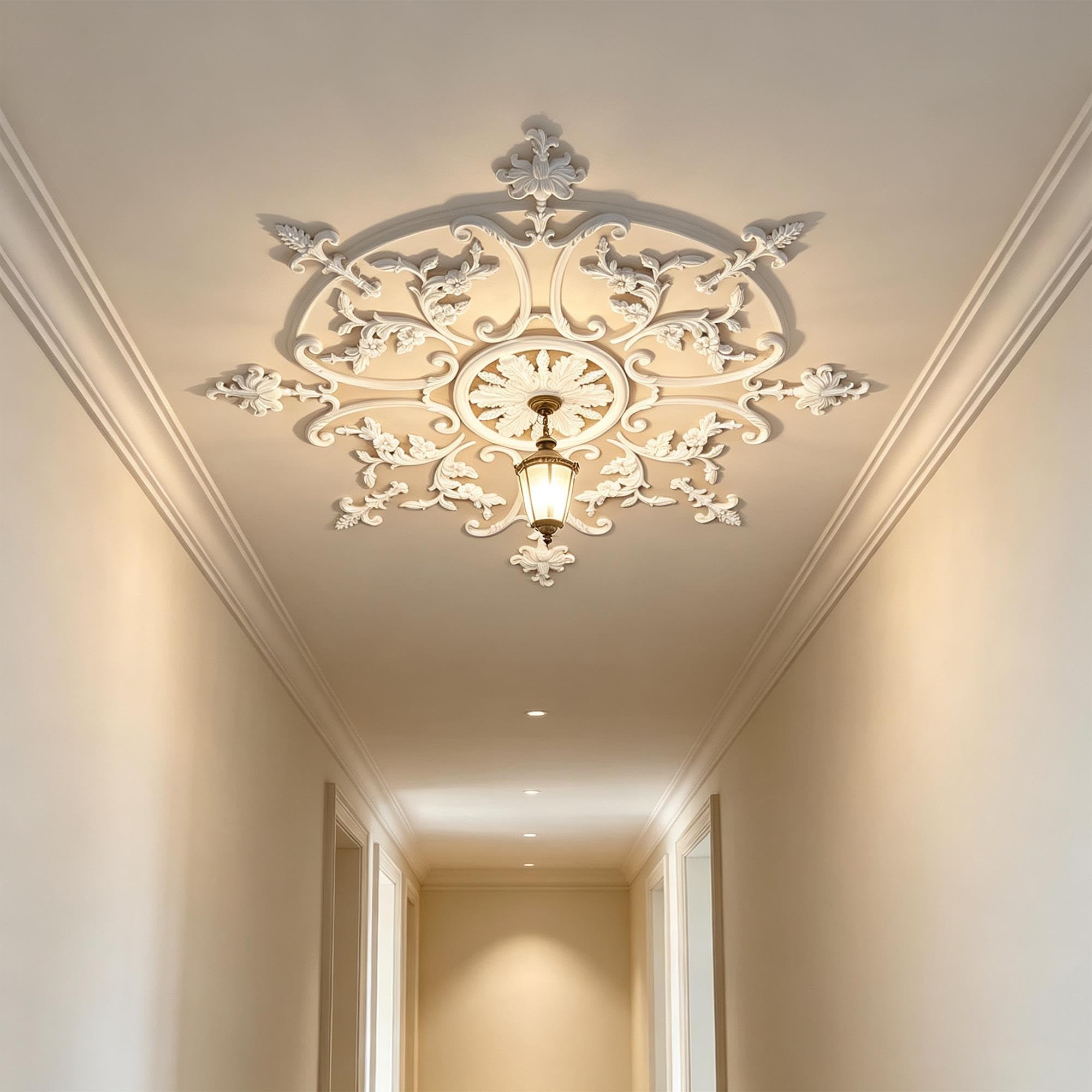78cm Rosone Soffitto Polistirolo Moderno Decorativo Bianco
