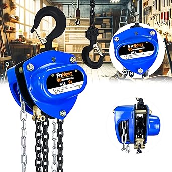 FITHOIST Hand Chain Hoist 2Ton | Chain Fall 10FT | Chain Block Hoist with 2 Heavy Duty Hooks | Heavy Duty Pulley Hoist for Garages Warehouse Automotive Machinery, Gifts for Dad Husband Men