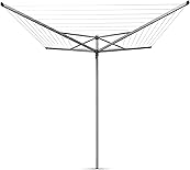 Brabantia - Séchoir Rotatif Topspinner - Etendoir Linge - Antidérapantes - Résistantes aux UV, 50 m - Rotation Fluide - Compatible avec Les Cintres - Tube en Plastique - Gris Métallique - ø 295 cm