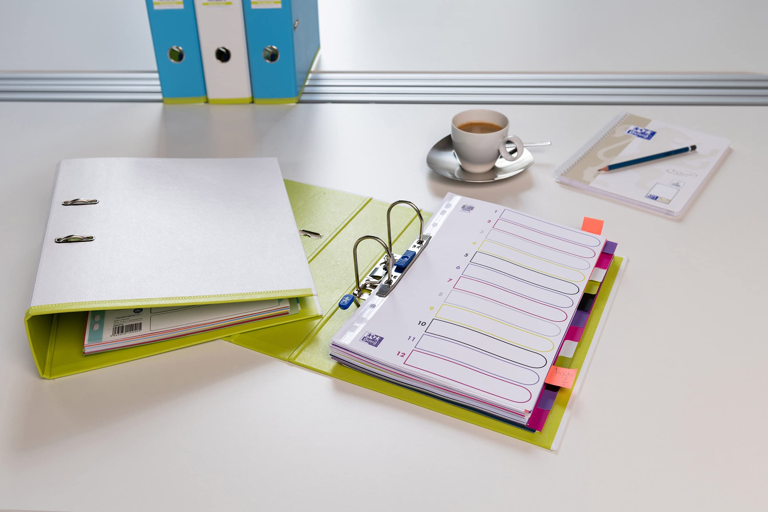 Oxford A4 - Divisori in plastica myColour, 12 fogli, 12 pezzi, 20 pezzi