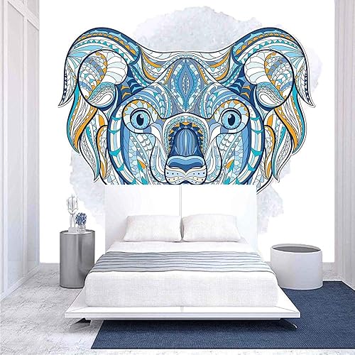 Miniatura 1 de Vinilo de pared de 55.0 x 30.0 in, diseño tribal de Koala con motivos asiáticos ornamentados, imagen australiana despegar y pegar, autoadhesivo,