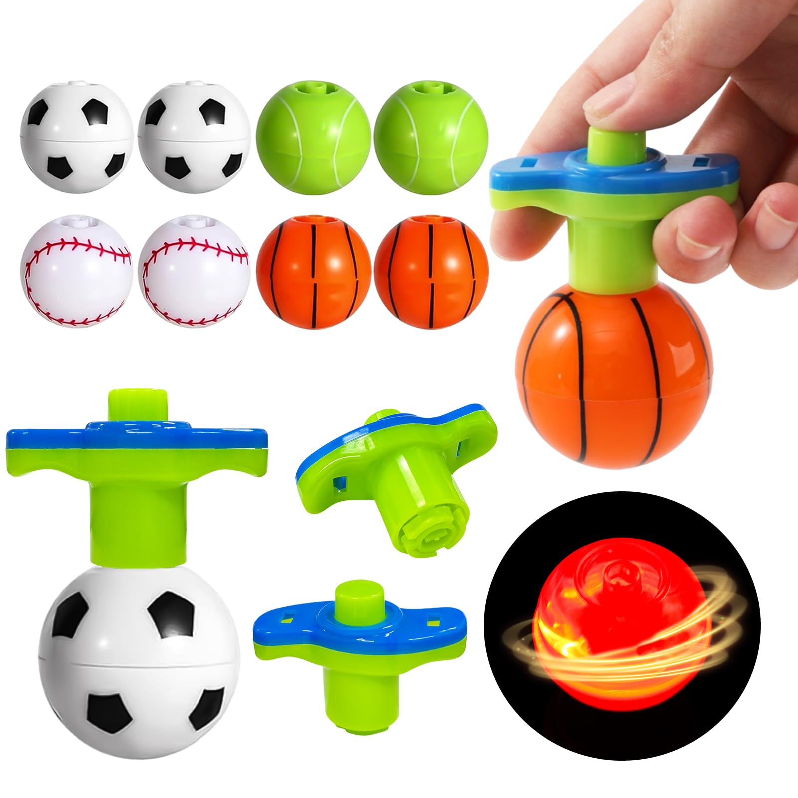 Lot De 20 Toupies Lumineuses Pour Enfants - Gyroscope Qui S'allume En Tournant, Cadeau De Fête, Plastique ABS