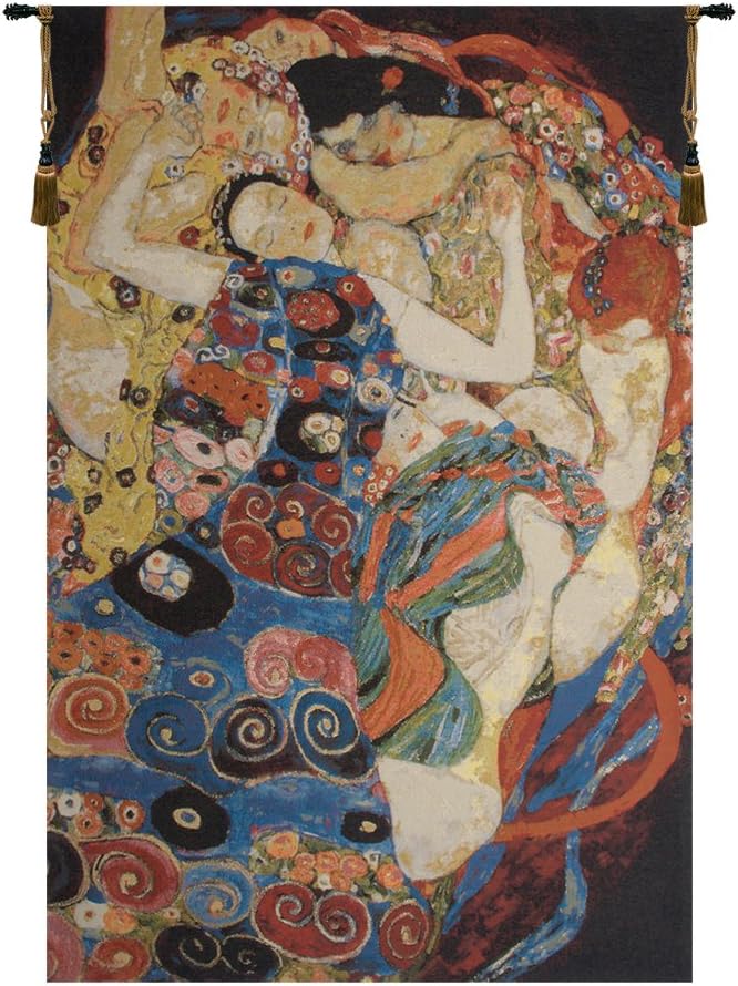 Virgin Klimt Belgian Tapestry Wall Hanging - 48 in. x 72 in. Cotton/Wool/Treveria/Mercurise by Gustav Klimt
