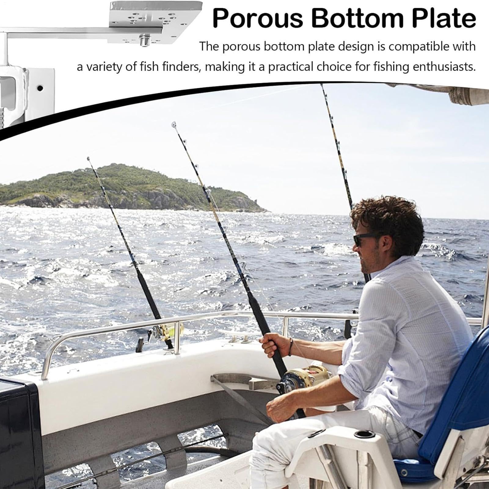 Angel-Echolot-Halterung – ergonomische Halterung, flexible Marine-Unterstützung, Kajak-Bootszubehör | Sicheres, verstellbares Design sorgt für Stabilität, perfekte Anglerausrüstung und verbessert Salz