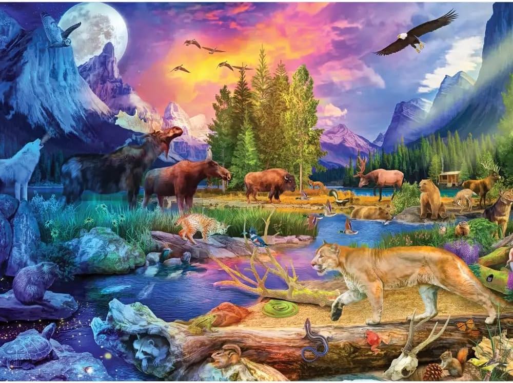 Bits and Pieces Jigsaw Puzzles for Adults - 2 Colorful Puzzles - Value Set of 2 - Animal Puzzles for Adults Colorful Puzzles Bundle Featuring Wildlife Scenes (Two 500 Piece Puzzles)
