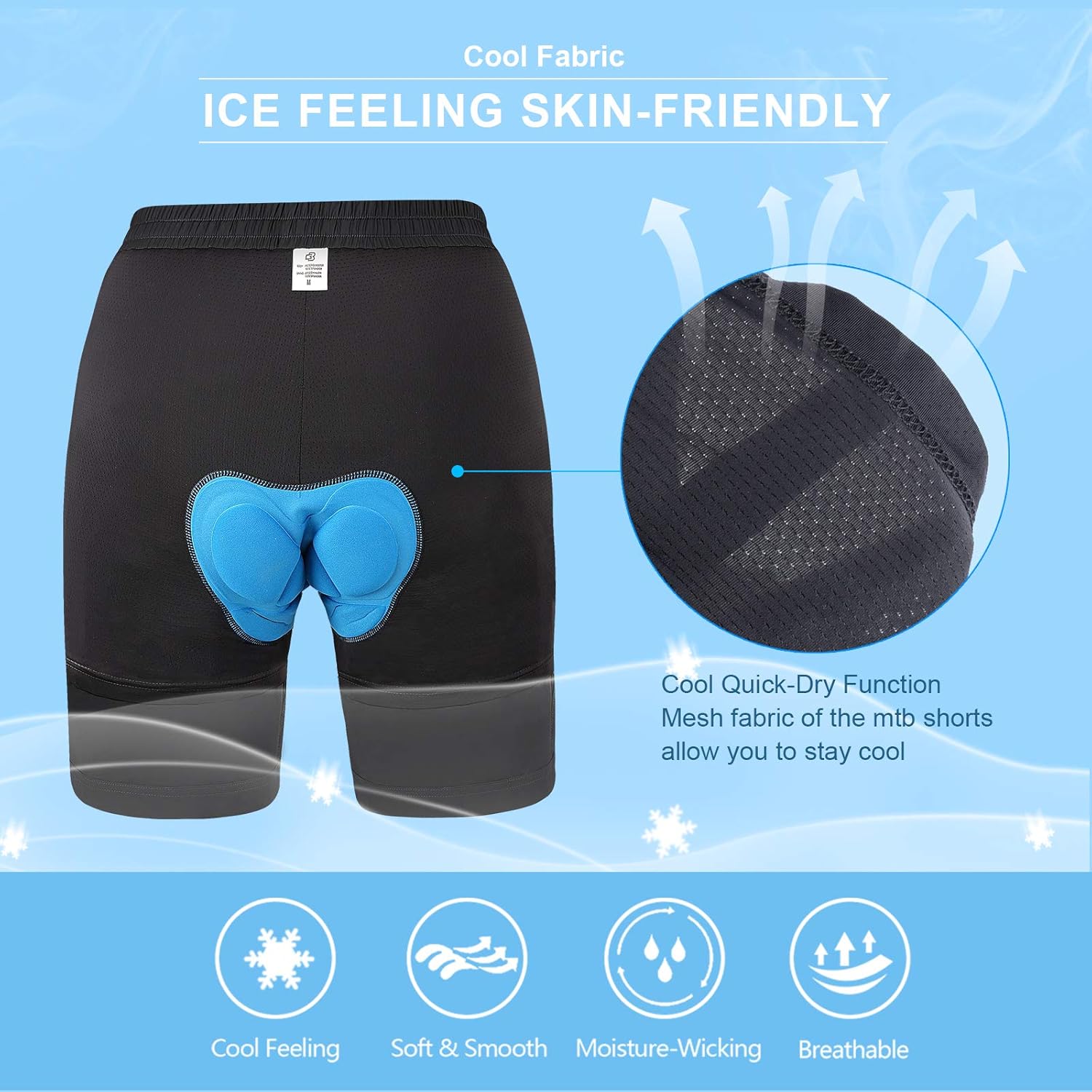 GymBrave Men's Mountain Bike Shorts 3D Padded Cool Lightweight MTB Cycling Shorts Loose-Fit Bike Shorts