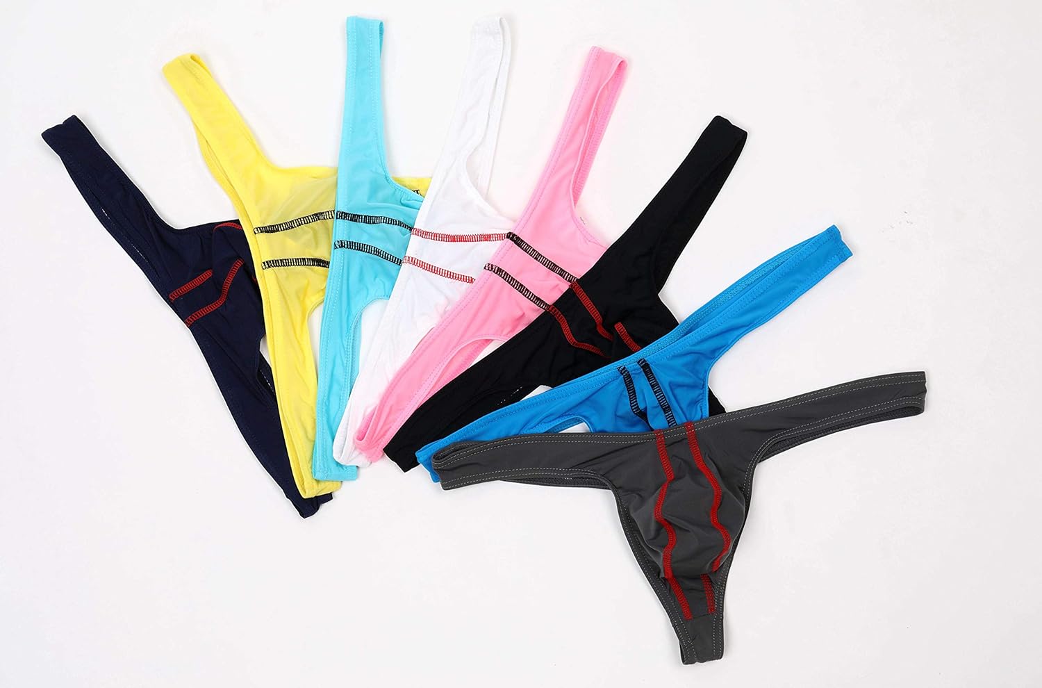 Mens Ice Silk Thongs Low Rise T-Back Bikini Briefs Underwear - Image 8