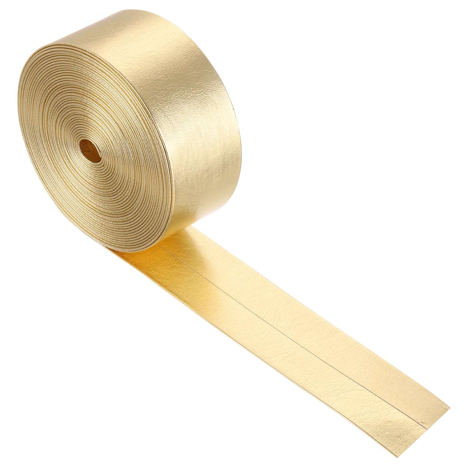 Sourcing Map Golden Metallic Leather Strips 30mm x 5m Soft PU Faux Leather Cord for DIY Crafts — image 1