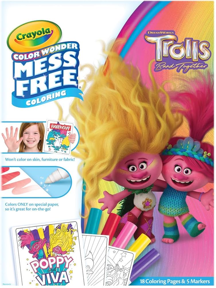 Crayola | Office | New Crayola Coloring Book Sticker Dreamworks Trolls World Tour Made In Vietnam
