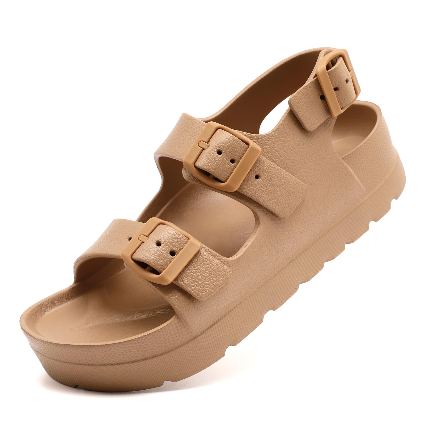 Waysoland Sandalen Damen Sommer,Orthopädische Damen Bequeme Folien Dicke Sohlen Plattform Sandalen mit einstellbarer Schnalle und Ultra Kissen