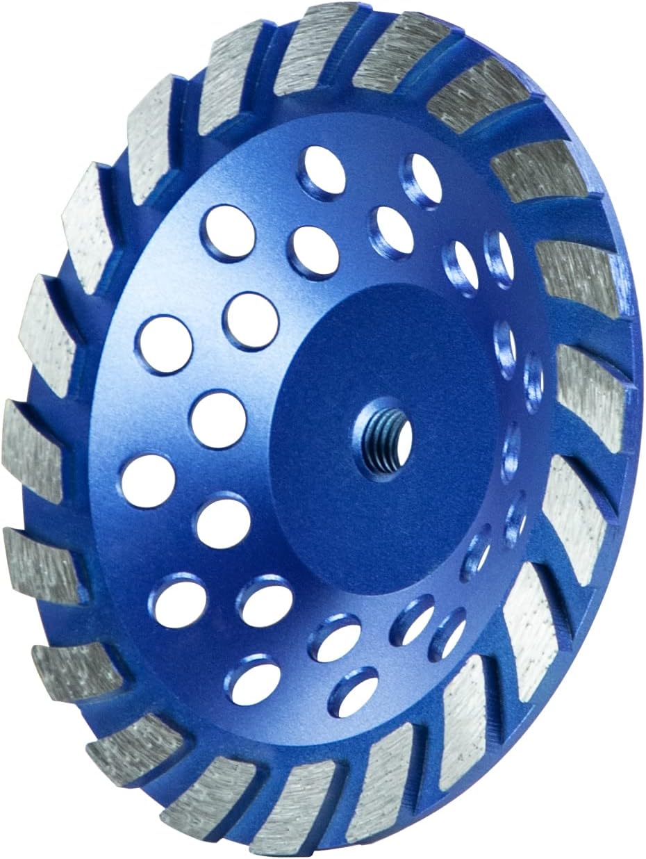 SALI 7 Inch Concrete Grinding Wheels 20 Turbo Diamond Segments 5/8-11 Arbor Diamond Grinding Wheel Fit for Paint, Epoxy, Mastic, Coating Removal