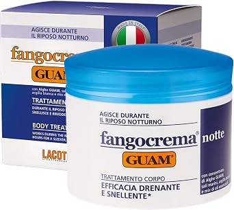 GUAM Anti Cellulite Mud Based Night Cream for Legs & Thighs, 500ml Overnight Body Treatment with Dead Sea Salt, Vitamin E & Seaweed for Smoother Looking, Firmer Feeling Skin Care by Morning