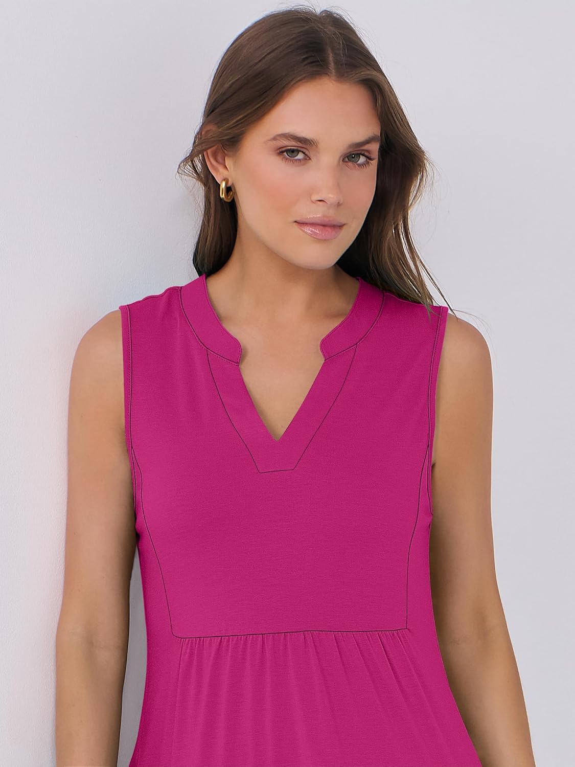 ANRABESS Womens Mini Dresses Sleeveless V Neck Tiered Swing Going Out Beach Vacation Sundress 2026 Summer Casual Outfits - Image 5