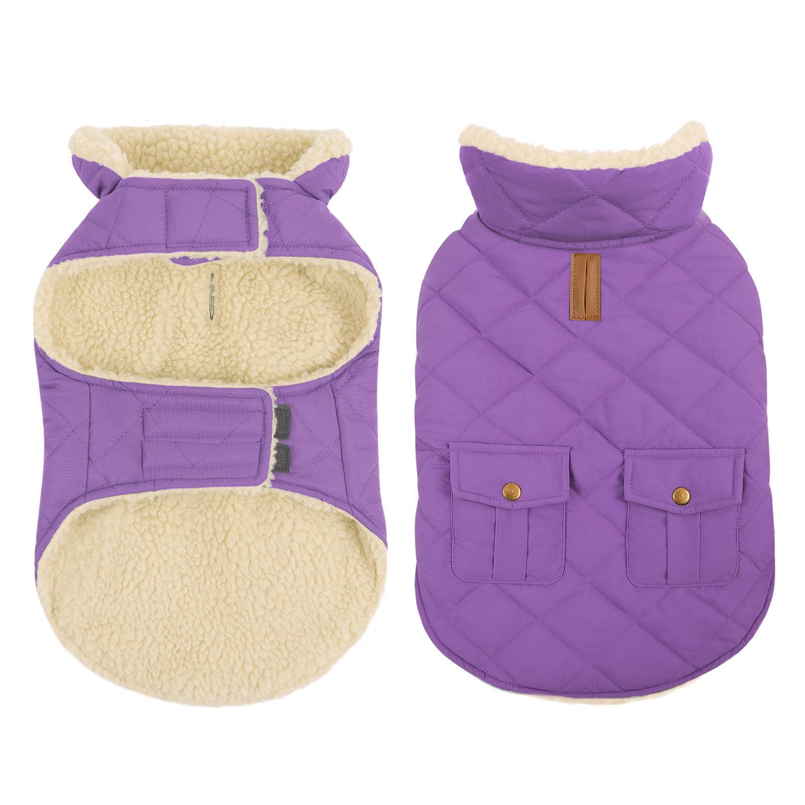 CITÉTOILE Dog Winter Coat Windproof Dog Jacket Darkpurple M