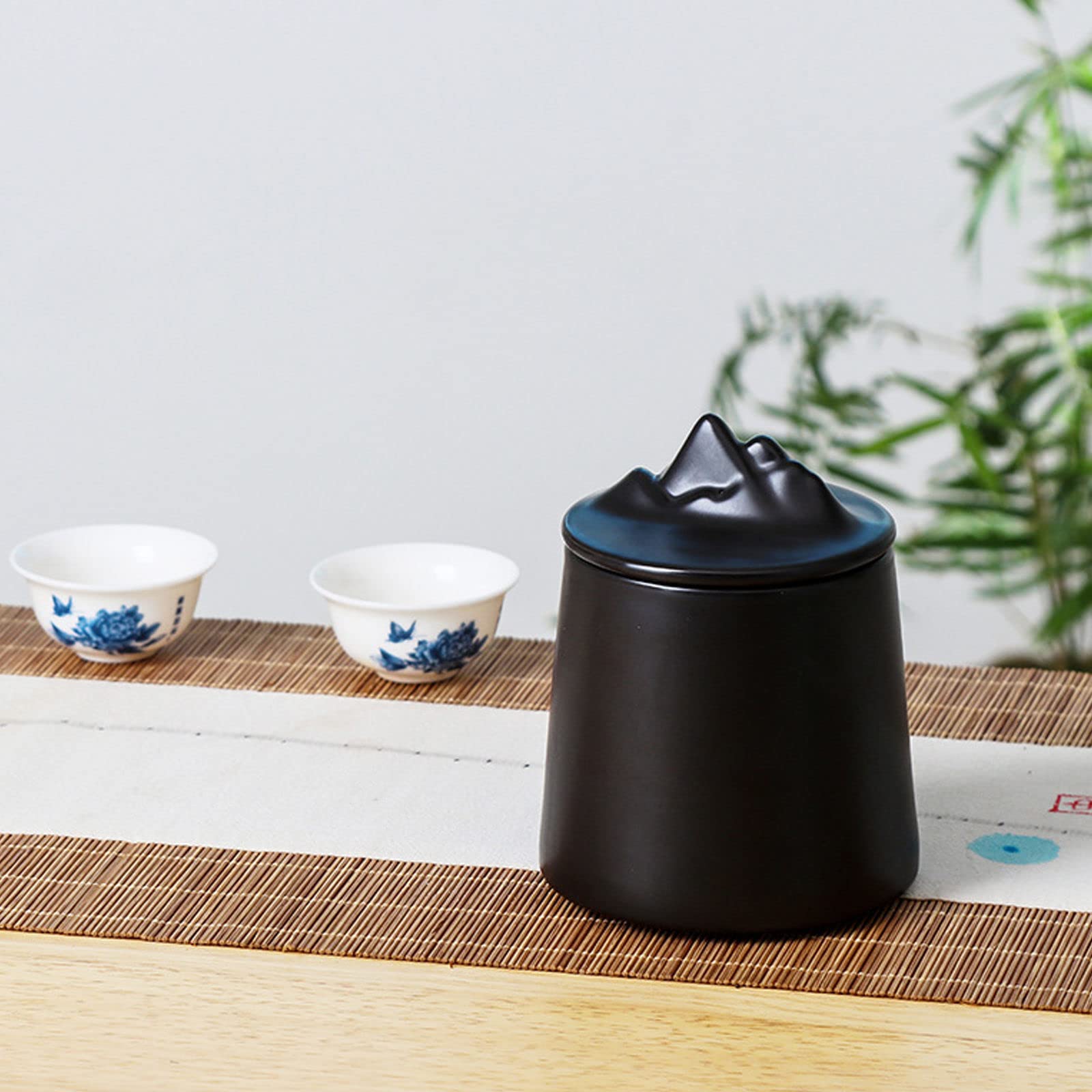 Sucrier Céramique Blanc Avec Couvercle Bambou - Boîte à Sucre Élégante, Rangement Épices Ou Café