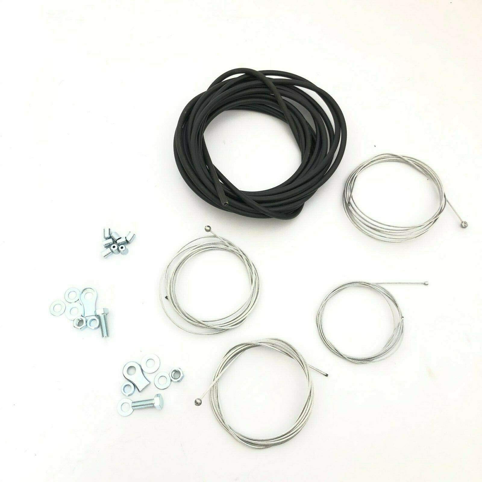 KIT GUAINE NERE NERO + CAVI + MORSETTI FRENI + BUSSOLE PER VARI CICLOMOTORI CIAO SI BRAVO BOXER BOSS GRILLO