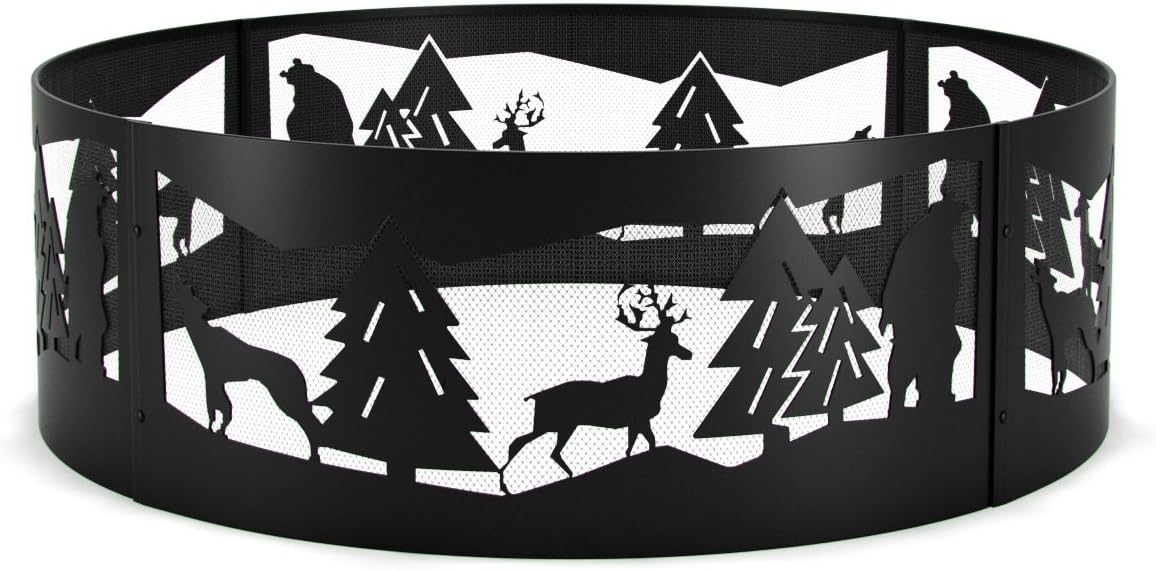 Regal Flame Heavy Duty 38 Wilderness Wood Fire Pit Fire Ring Heavy-Duty and Perfect for RV, Camping, and Outdoor Fireplace