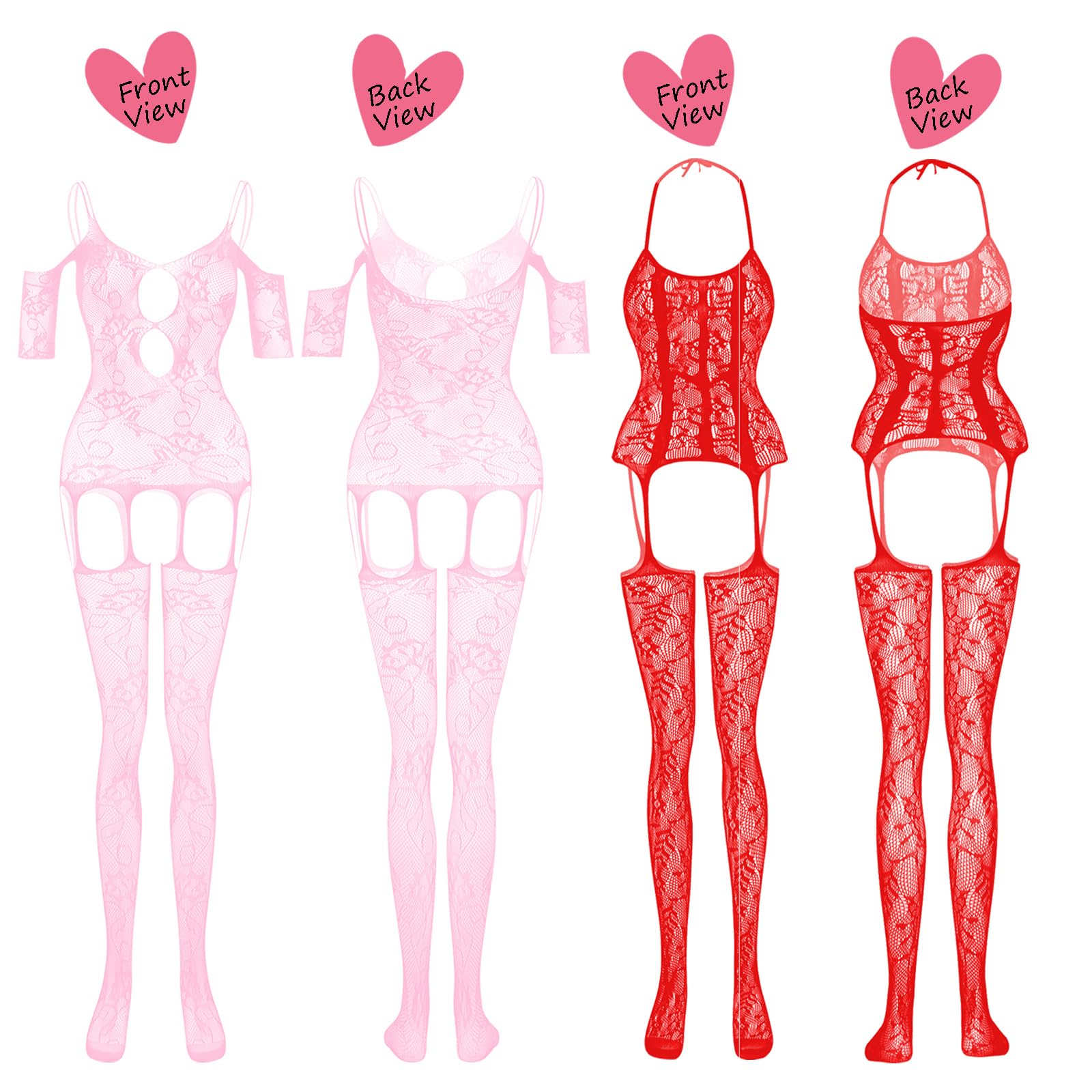 JDiction Lencería para mujer Babydoll Fishnet Body Sexy Nightwear (12 unidades)