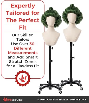 fun shack Mens Chocolate Factory Worker Wig Adults Bright Green Costume Accessory