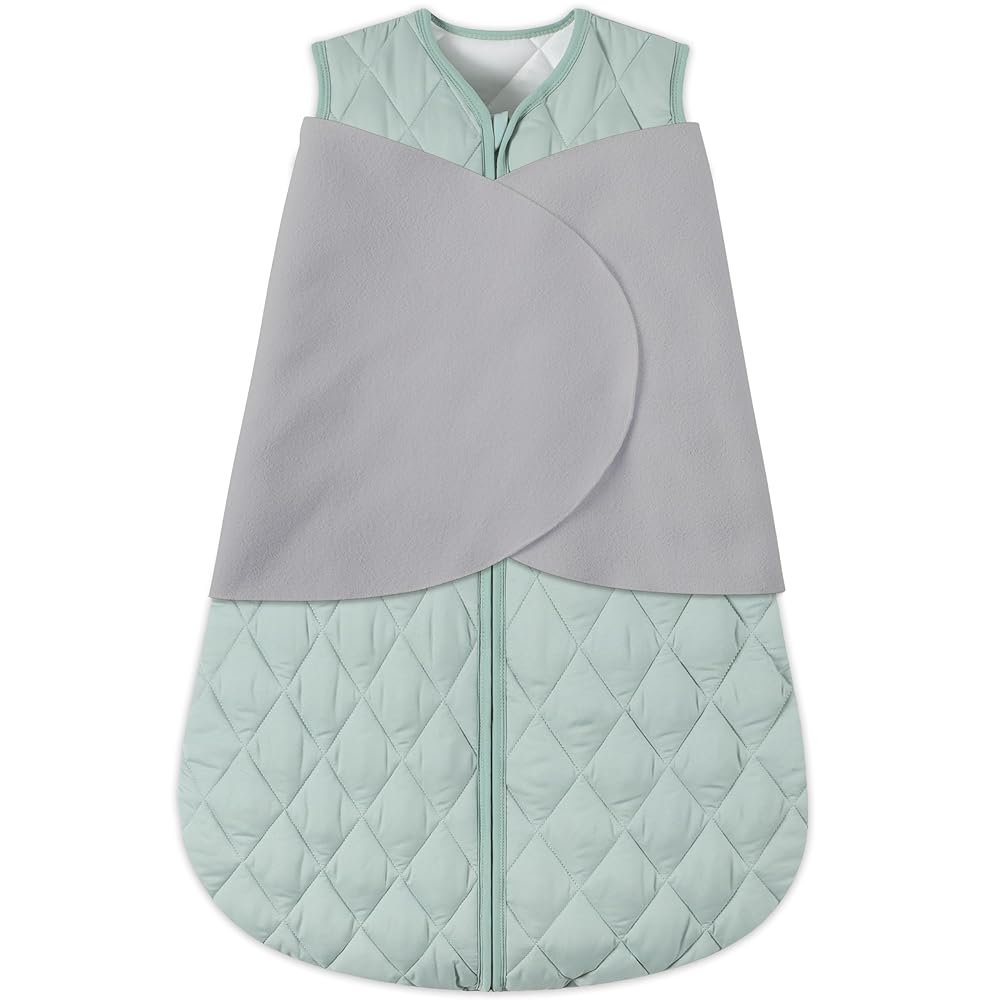 BSTOPPT Newborn Sleep Sack Baby Swaddle,3-Way Adjustable Wearable Blanket,Swaddling Sleeping Bag,TOG 2.5 (Green, 6-12 Months)