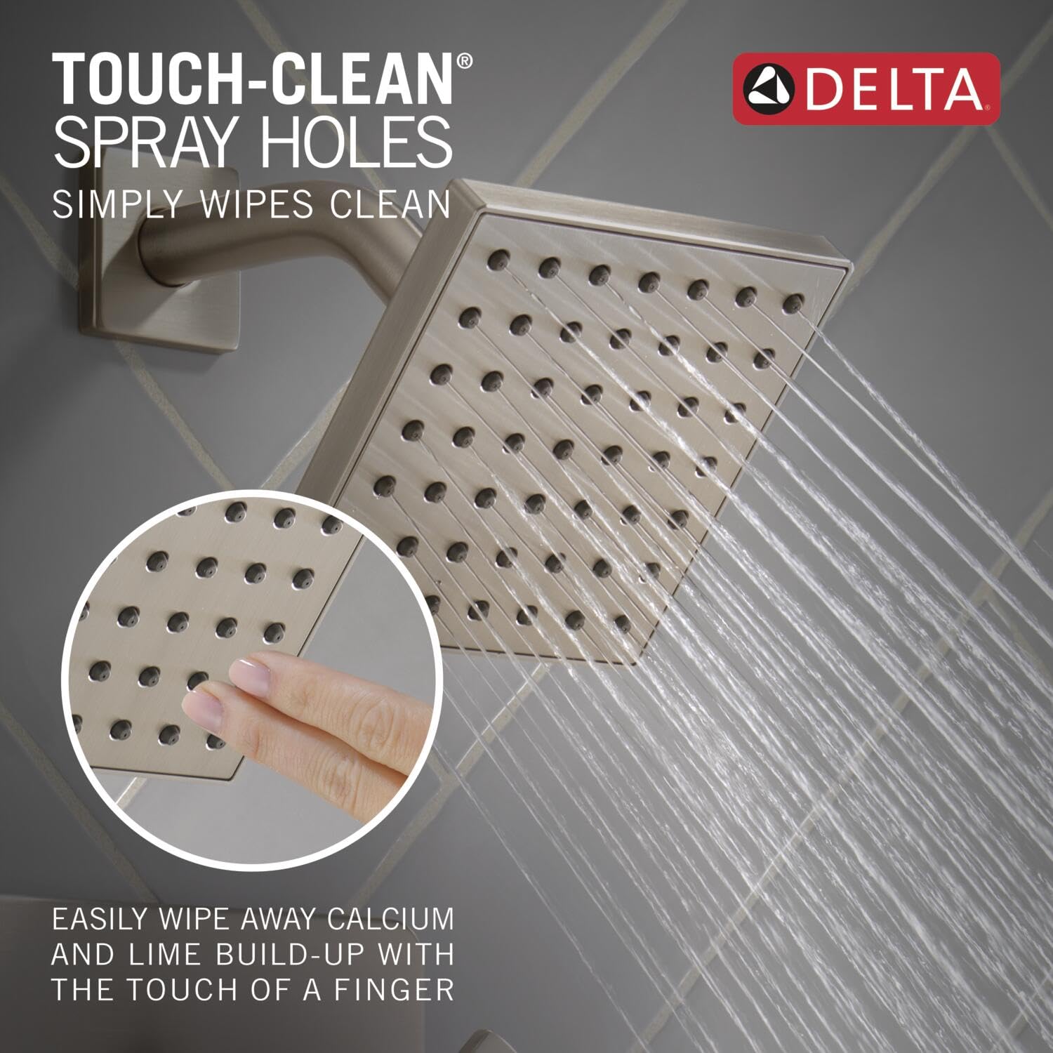 Delta Velum 14 Serie Duschventil-Verkleidungsset – Edelstahl, Einhandgriff, Ohne Ventil (T14037-SS)