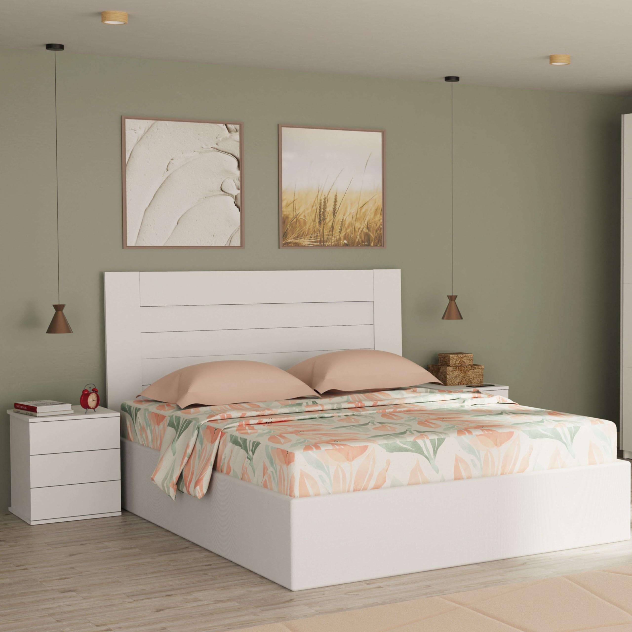 Muebles Pitarch | Comodino 3 Cassetti con Guide Metalliche, Bianco, 48,5x41x40 cm (altezza x larghezza x profondità), Piccola Cassettiera, Moderna, Modello Dana