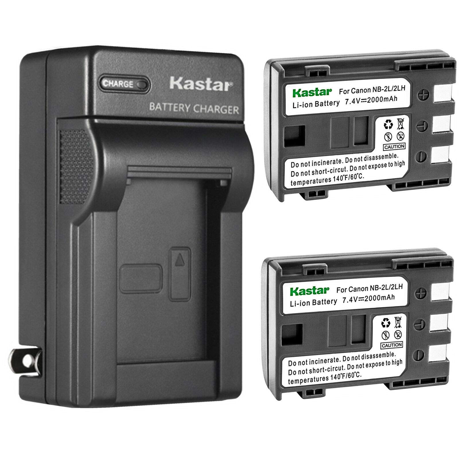 Kastar 2-Pack Battery and AC Wall Charger Replacement for Canon VIXIA HF R11 HFR11, VIXIA HG10, VIXIA HV20, VIXIA HV30, VIXIA HV40, ZR100, ZR200,