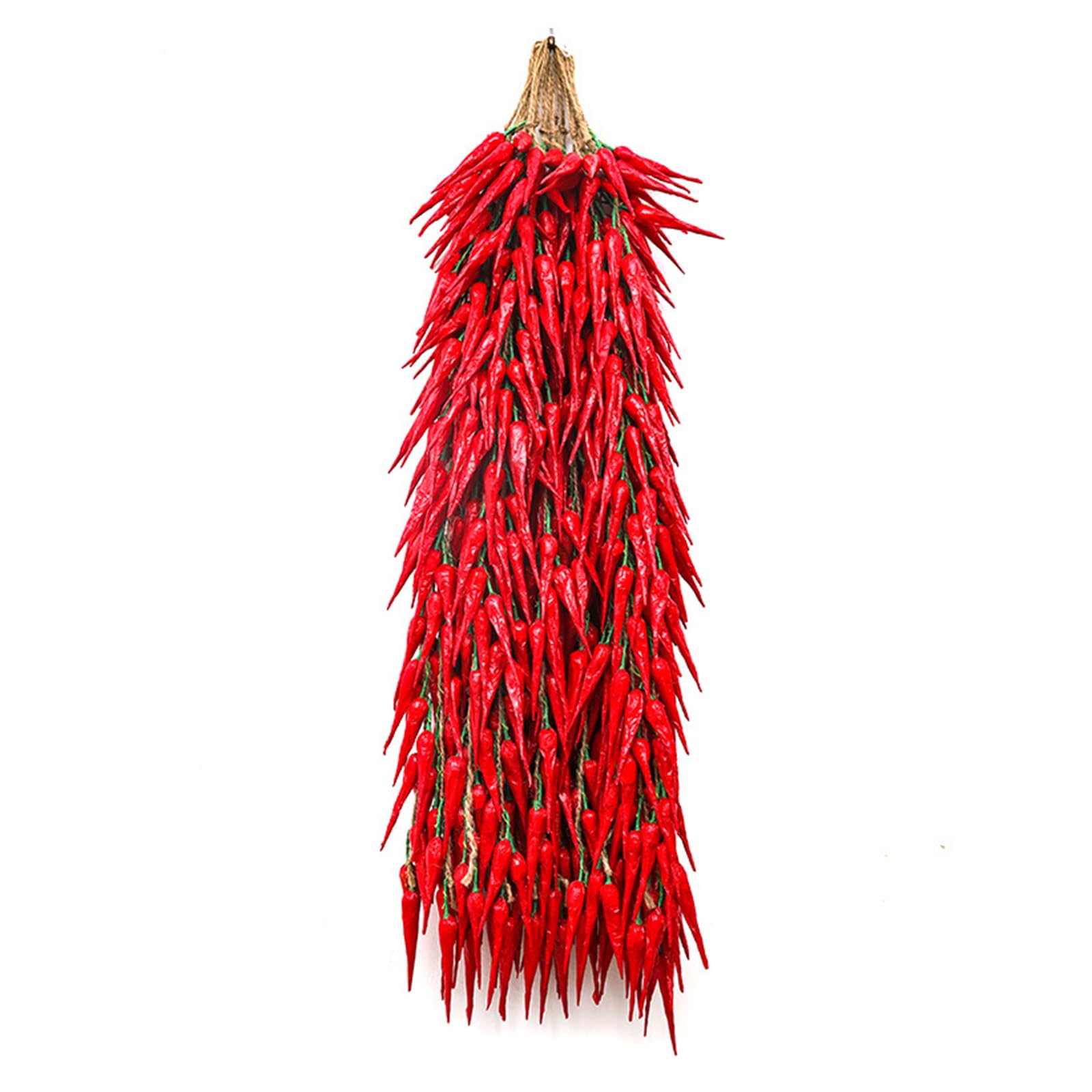Fevoila Red Chili 5 Strings Simulation Artificial Lifelike Fake Vegetable Artificial Garlic Red Pepper Onion Hanging String Foam Vegetables For Home Kitchen Decor Photography Props (Red Chili)