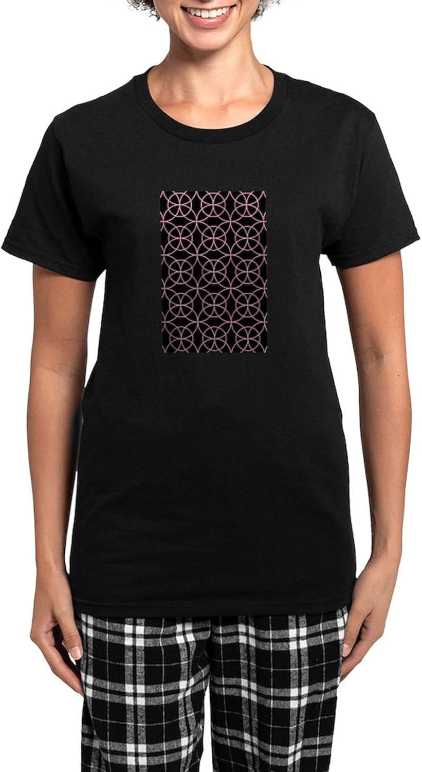 CafePress Pink Geometric Circles Womens Novelty PJ Sleepwear