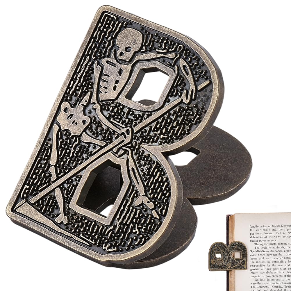 CRASPIRE Metal Journal Clip Vintage Traveler Notebook Clips Letter B Paper Bronze Decorative Page Holder Journaling Charm Tn Accessories Clamps Binders Holders for Planner Postcard Magazine Photo
