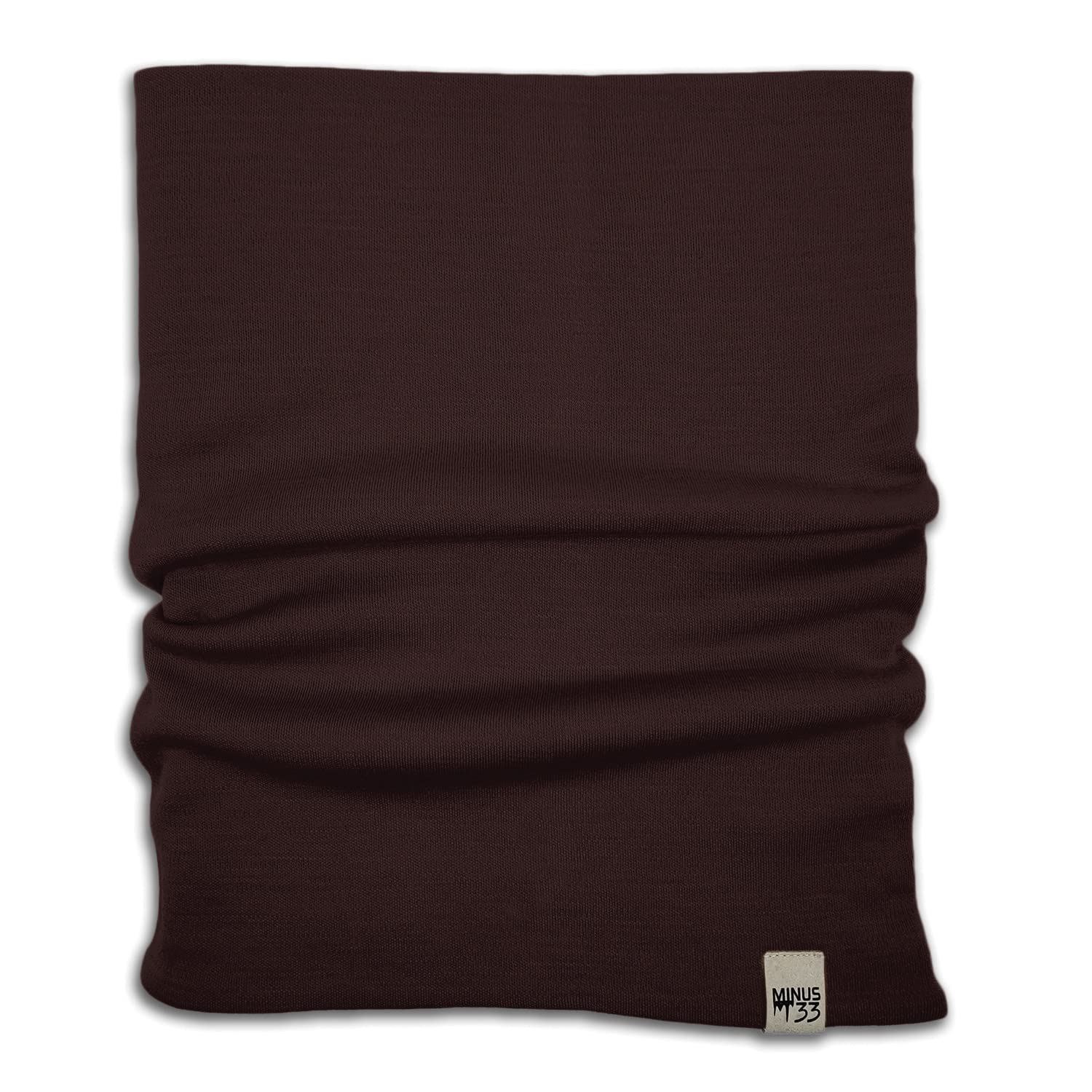 100% Merino Wool - Midweight Neck Gaiter - Skiing Neck Warmer - Winter Face Mask - Multipurpose Headwear - Dark Brown - Moisture Wicking Neck Wear