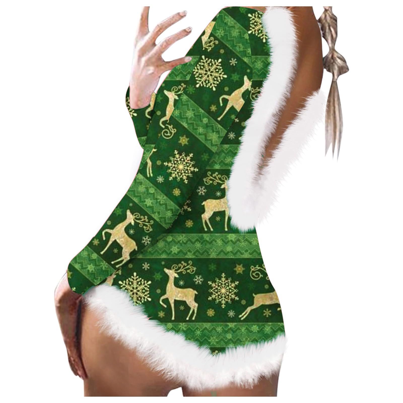 Vestido festivo suave de manga larga para celebrar la Navidad con un corte muy elegante 6
