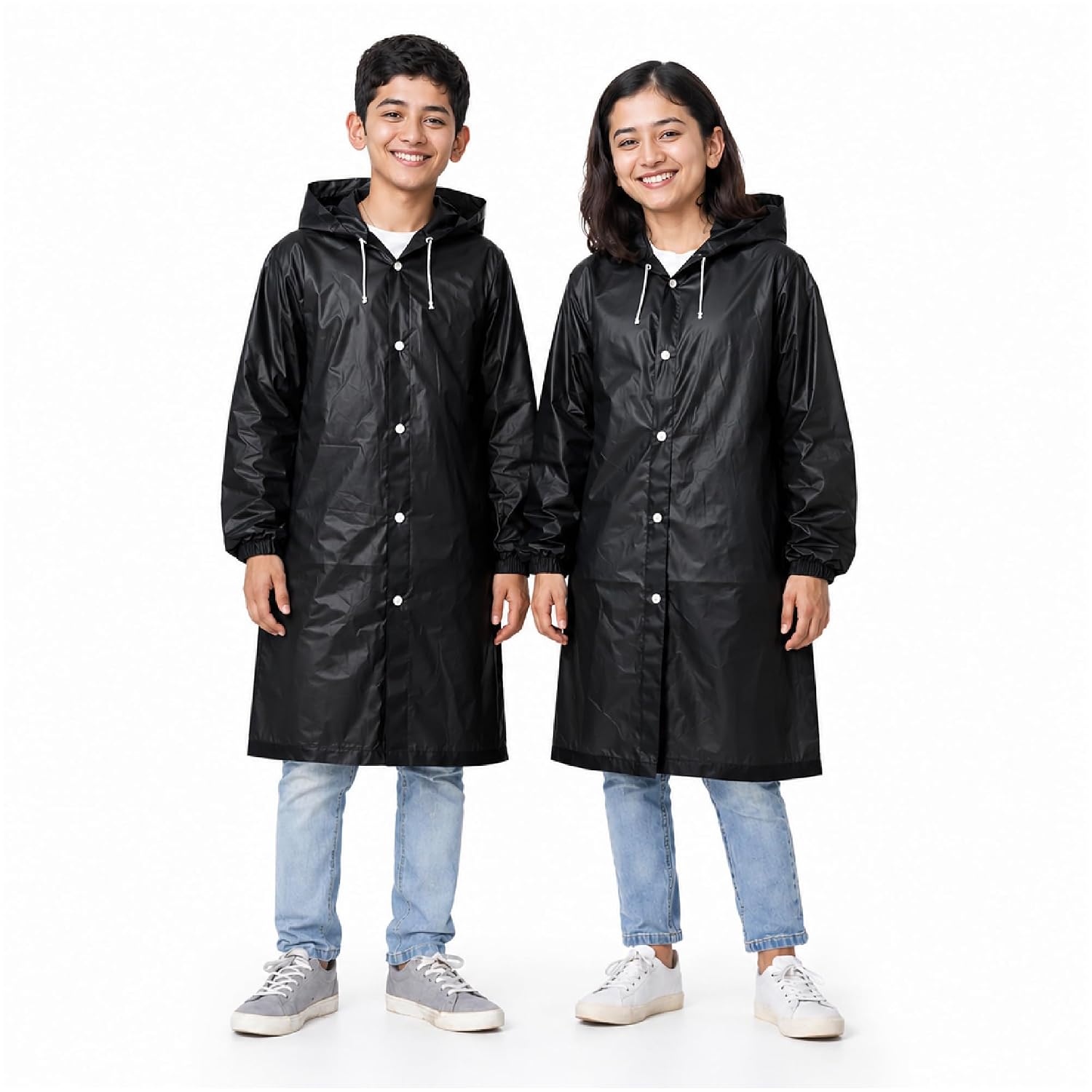Robustt Kids Eva Raincoat for Boys & Girls (8–16 Years) with Full Sleeves with Elastic Cuff | Unisex Hooded Kids Rain Coat...