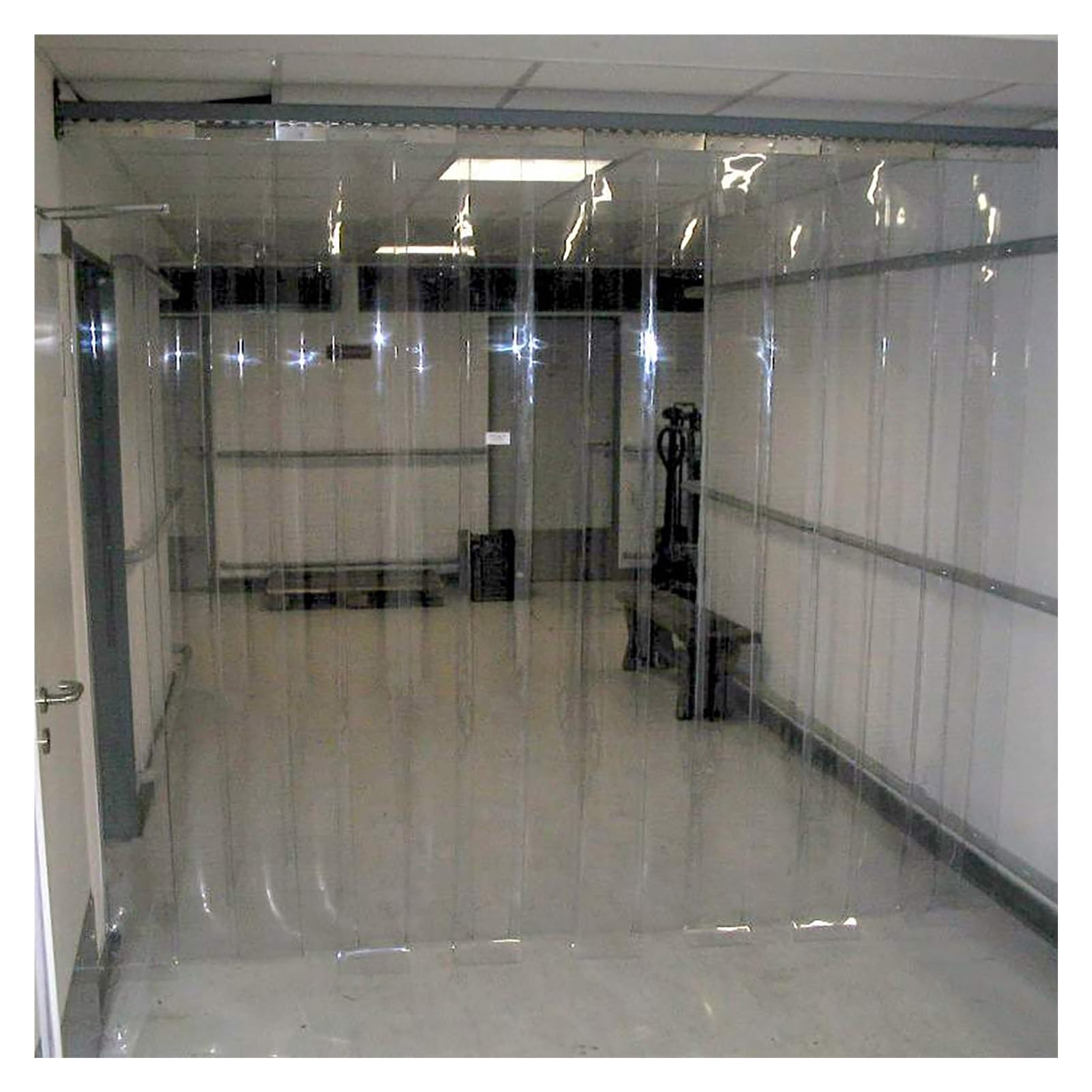 Questa Tenda a Strisce per Porte di Celle frigorifere, Magazzini, Garage, Industria, Spessore PVC, Striscia per Porte di Celle frigorifere, congelatori e Magazzini (1,8 mm, 1,35 m x 2 m)