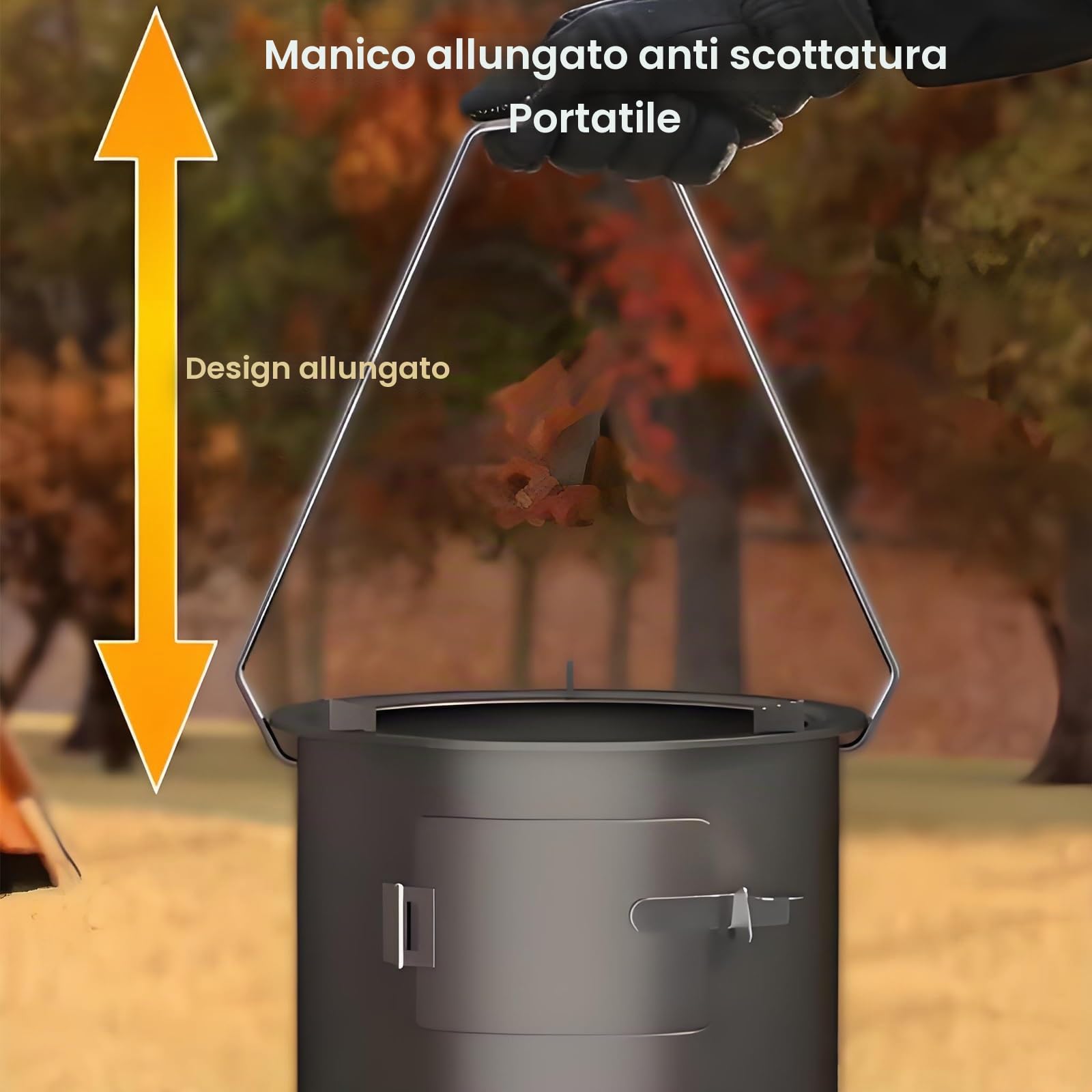 Stufa a Legna Portatile In Acciaio al Carbonio Rinforzato, Stufa a Legna In Ghisa Integrata con Base Stabile, Supporto Triangolare al Calore per Interni ed Esterni(30cm)