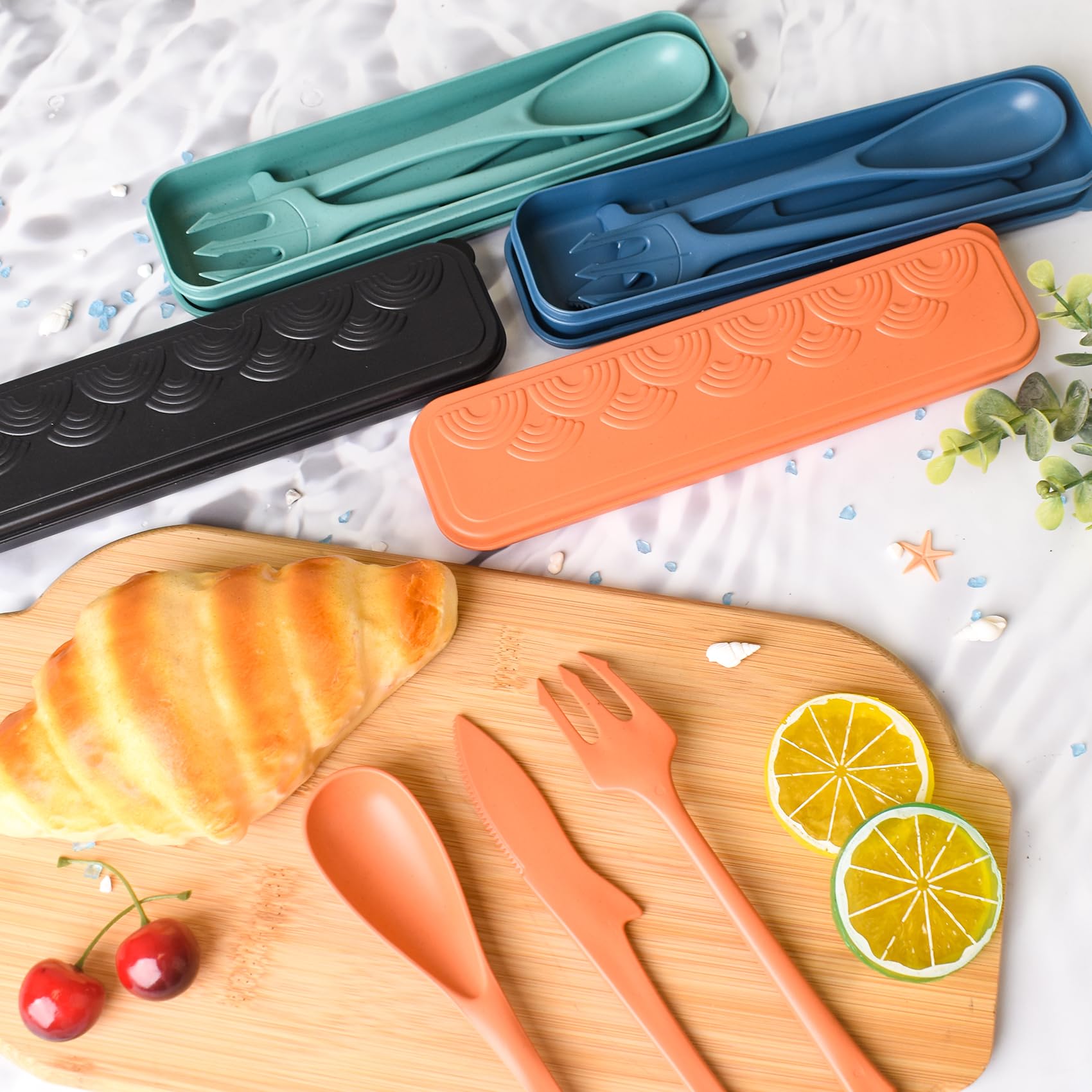 Ustensiles De Voyage Réutilisables Avec étui, 2 Ensembles D