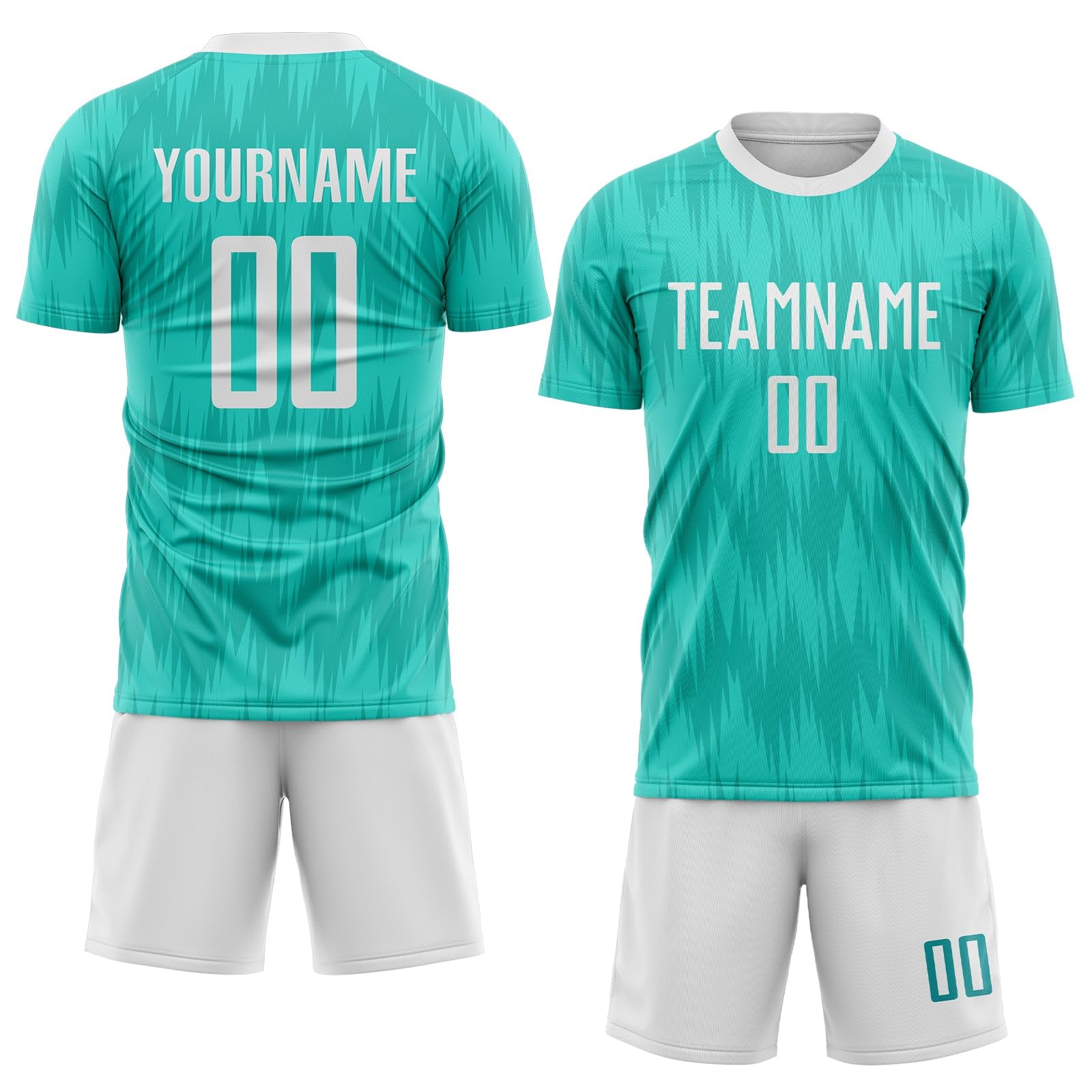 Generic Custom Soccer Jerseys for Men Women Youth Kids, Aqua and White Personalized Soccer Jersey Printed Name Number Logo Mens Clothing