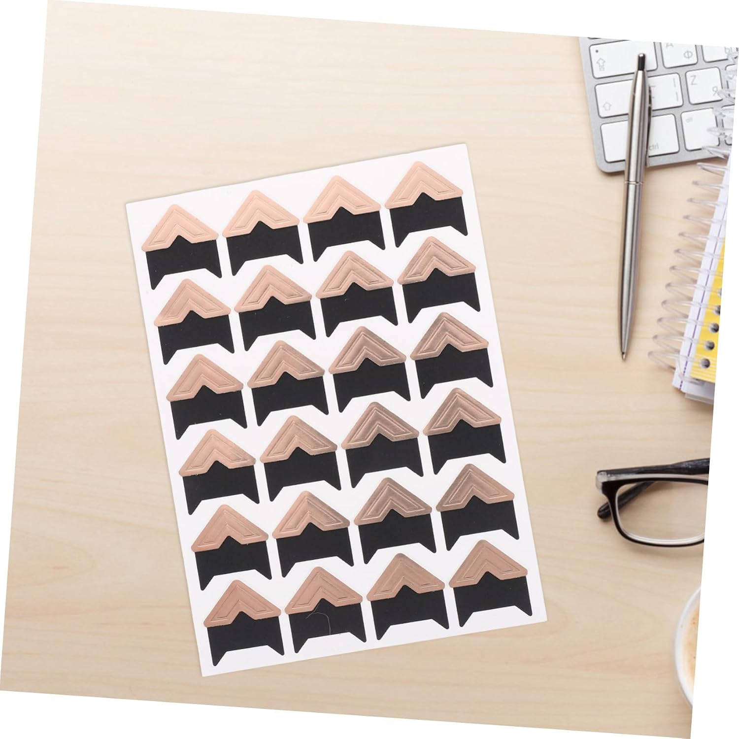 CORHAD 8sheets Photo Mounting Corners of Self-Adhesive Corner Stickers for Scrapbooking DIY Projects Durable Adhesive for Journals Albums Kraft