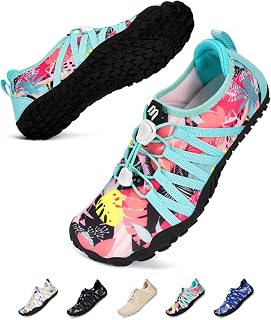 Unisex Barfußschuhe Damen Herren Traillaufschuhe, Weich Leicht Fitnessschuhe mit rutschfest Sohle & Breiter Zehenbox, Schnell Trocknend Badeschuhe