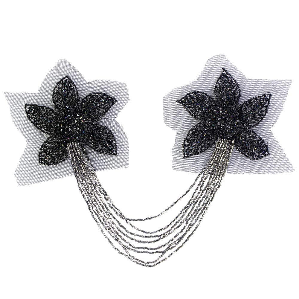 Kralen Crystal Schouder Patches Motieven Franje Kwastje Epauletten Schouder Broches 2 Stuks (TH2566GOLD