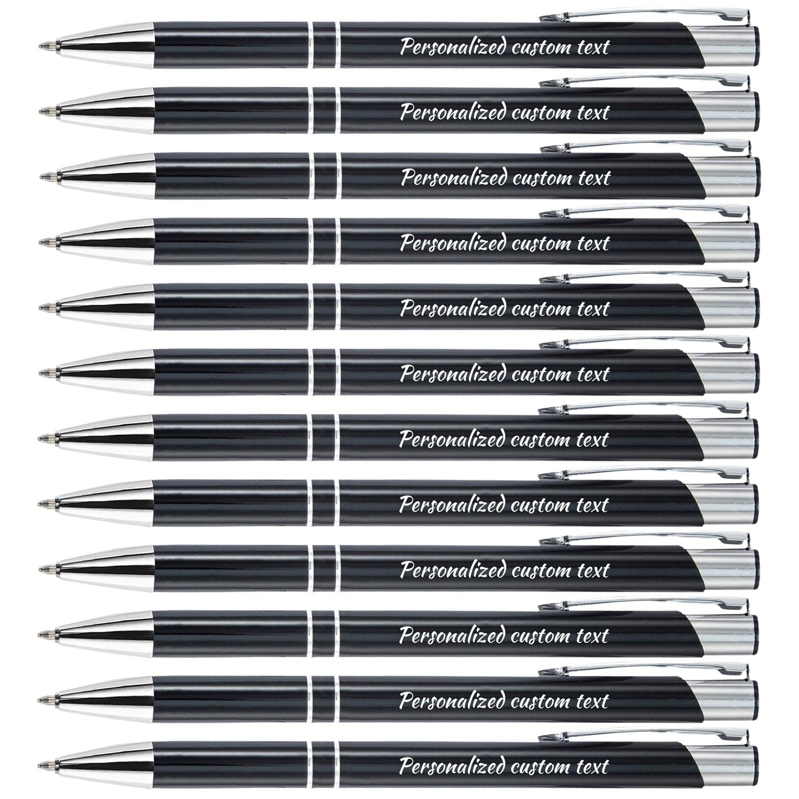 KOLOWKO Personalized ballpoint pen with name or greeting, customized pen, 0.5mm black ink, suitable for men women office school business promotion wedding ballpoint pen gift
