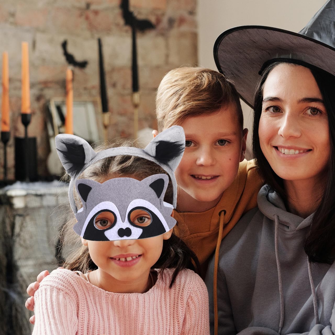 Angoily Raccoon Costume Set with Ears Headband Mask and Tail Animal Cosplay Accessory for Parties Stage Performances and Themed Events - Image 6