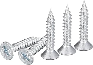 100Pcs #6x3/4" Flat Head Wood Screws, Carbon Steel Phillips Self Tapping Screws - Good for Woodworking, Furniture - Silver